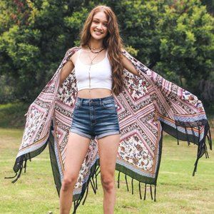 Bohemian Diamond Tassel Kimono OS